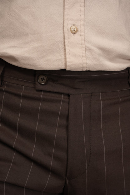 BROWN LINED DOBETTI SUIT
