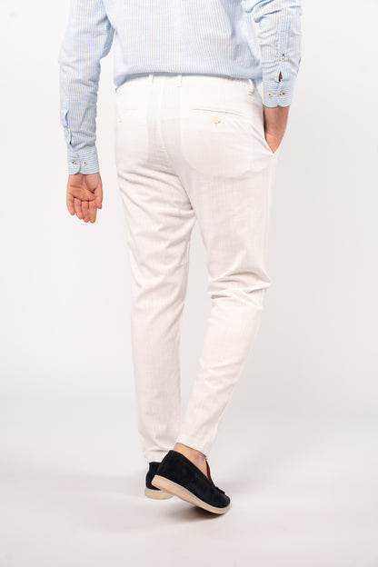 WHITE LINEN TROUSERS