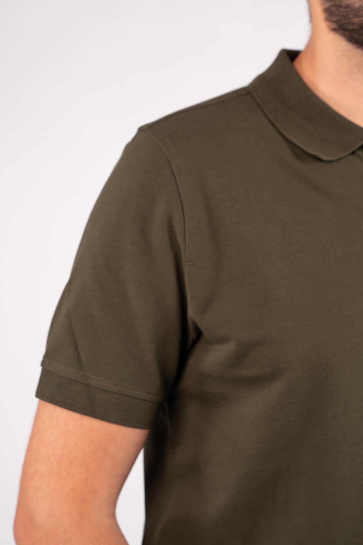 OLIVE 100% COTTON BUTTON POLO