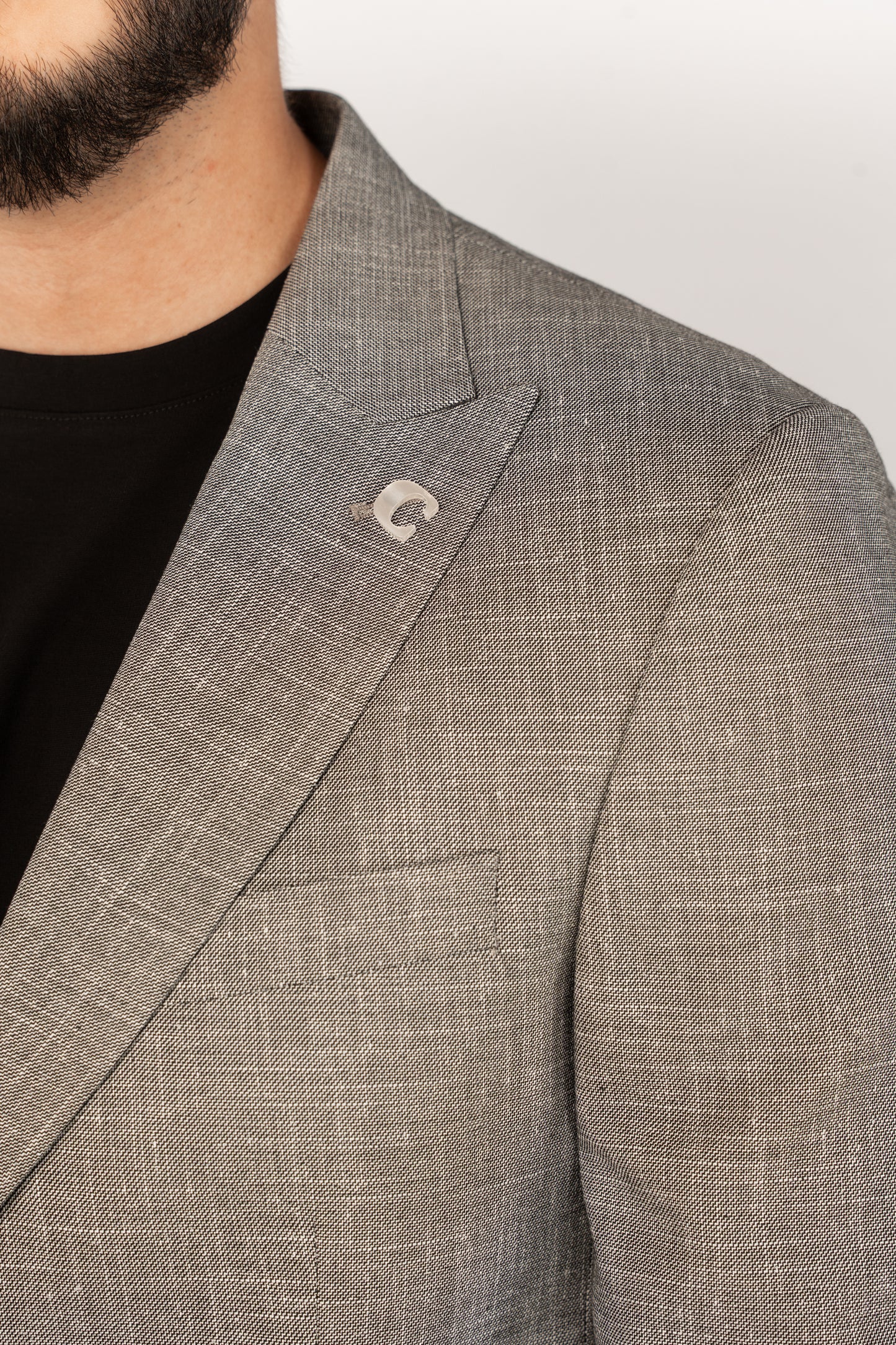 GREY SEMI LINEN BLAZER