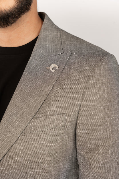 GREY SEMI LINEN BLAZER