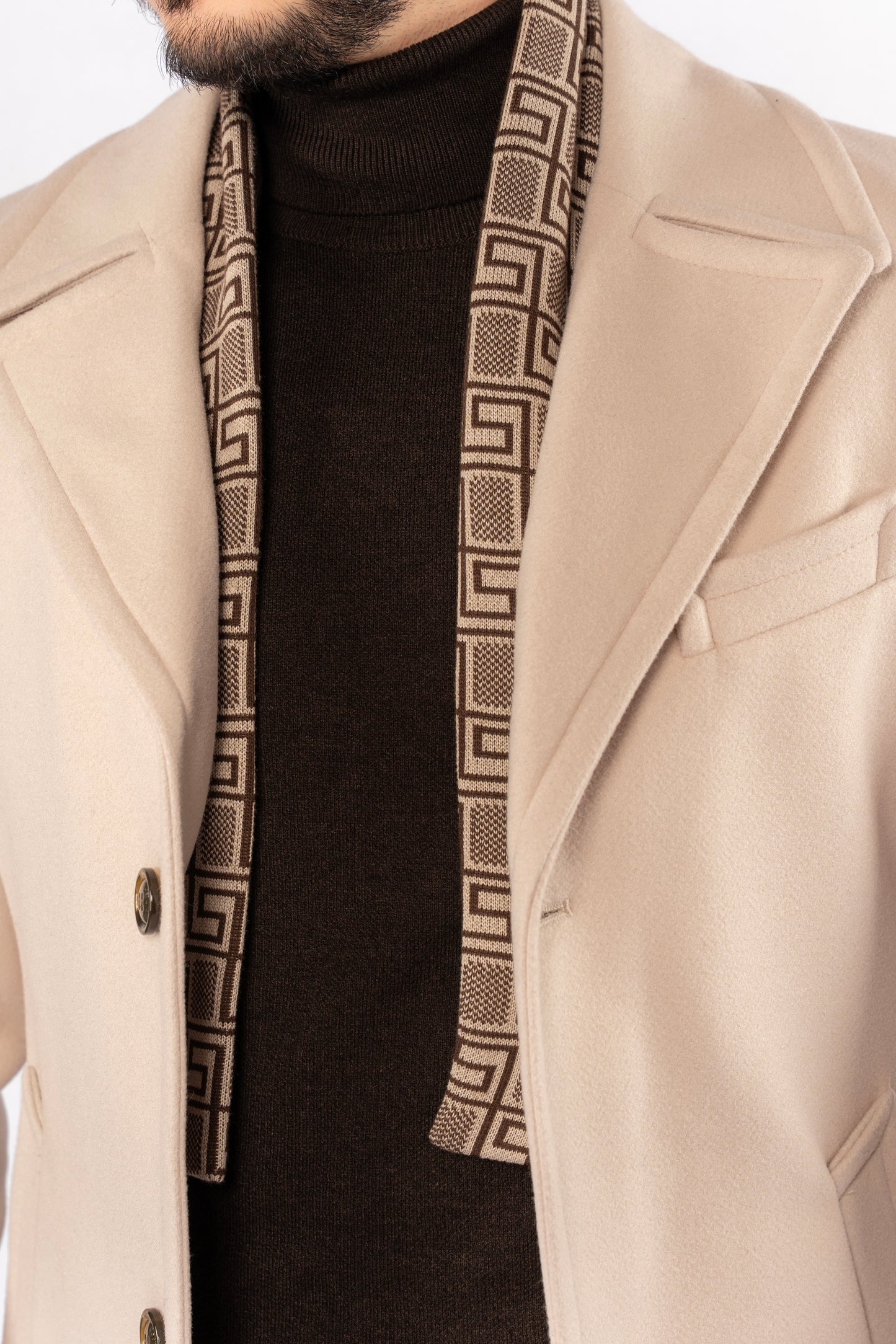 BEIGE ELEGANCE WOOL COAT