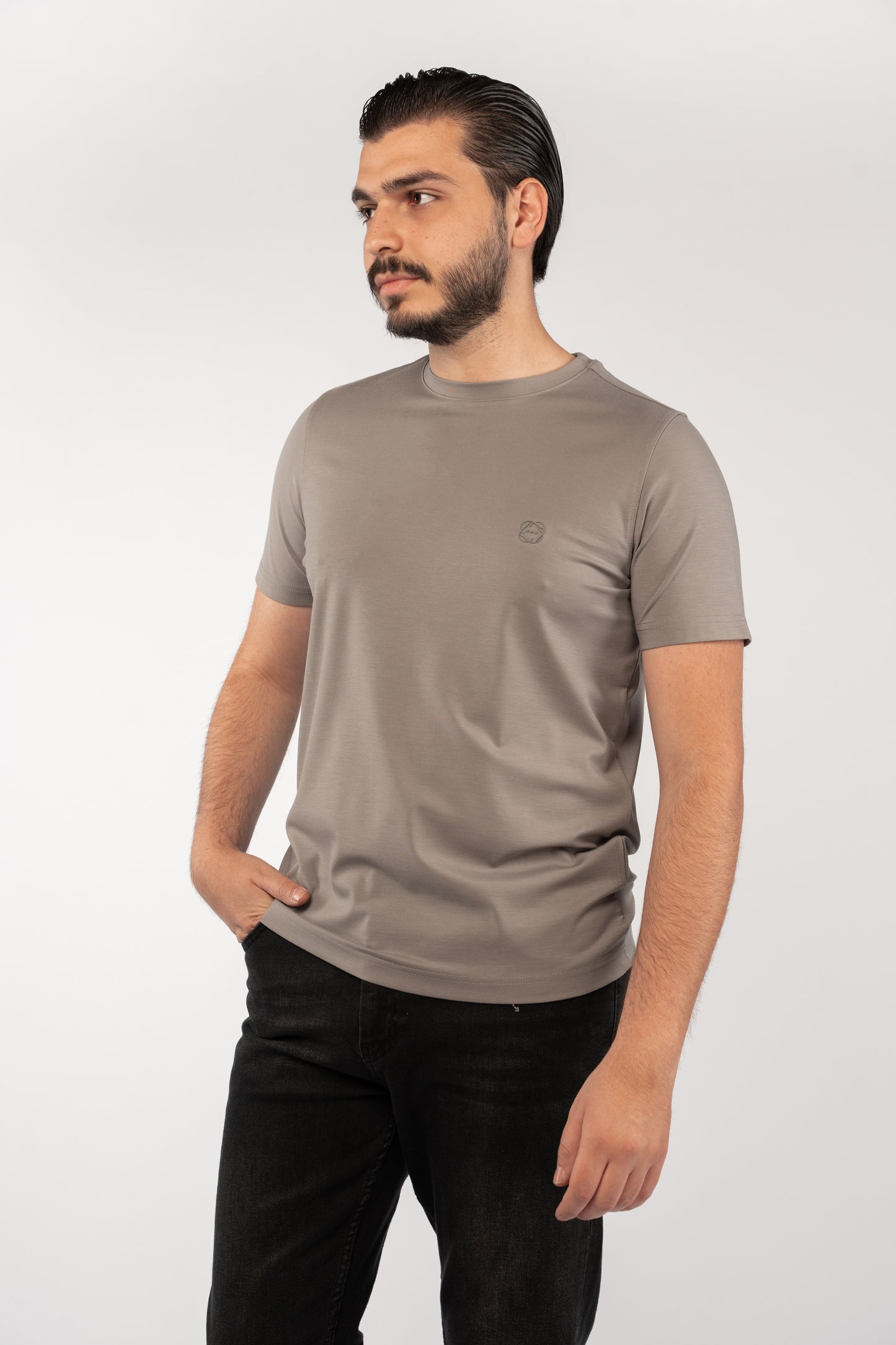 GREY CASUAL RAYON TSHIRT