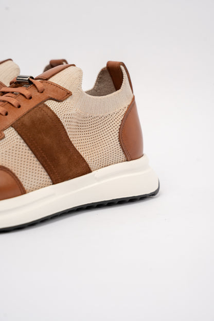 BEIGE HAVANA MIX MATERIAL SNEAKER