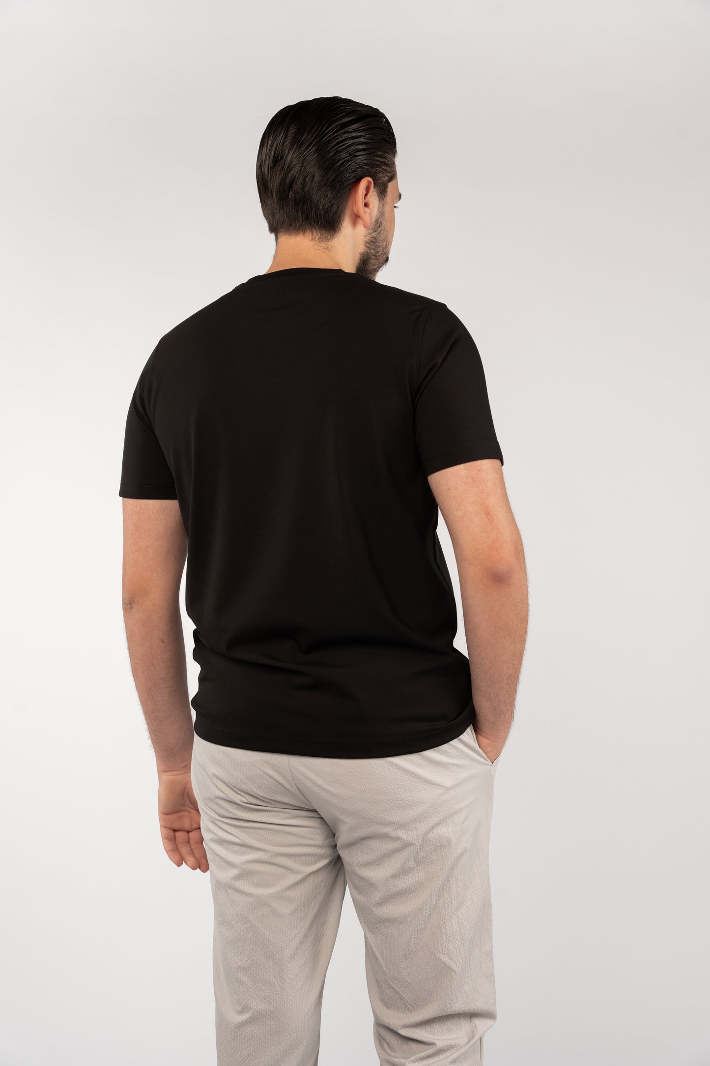 BLACK CASUAL RAYON TSHIRT