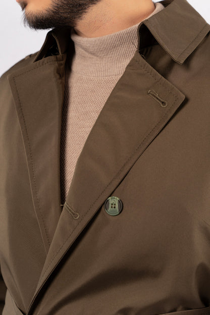 OLIVE ELEGANCE TRENCH COAT