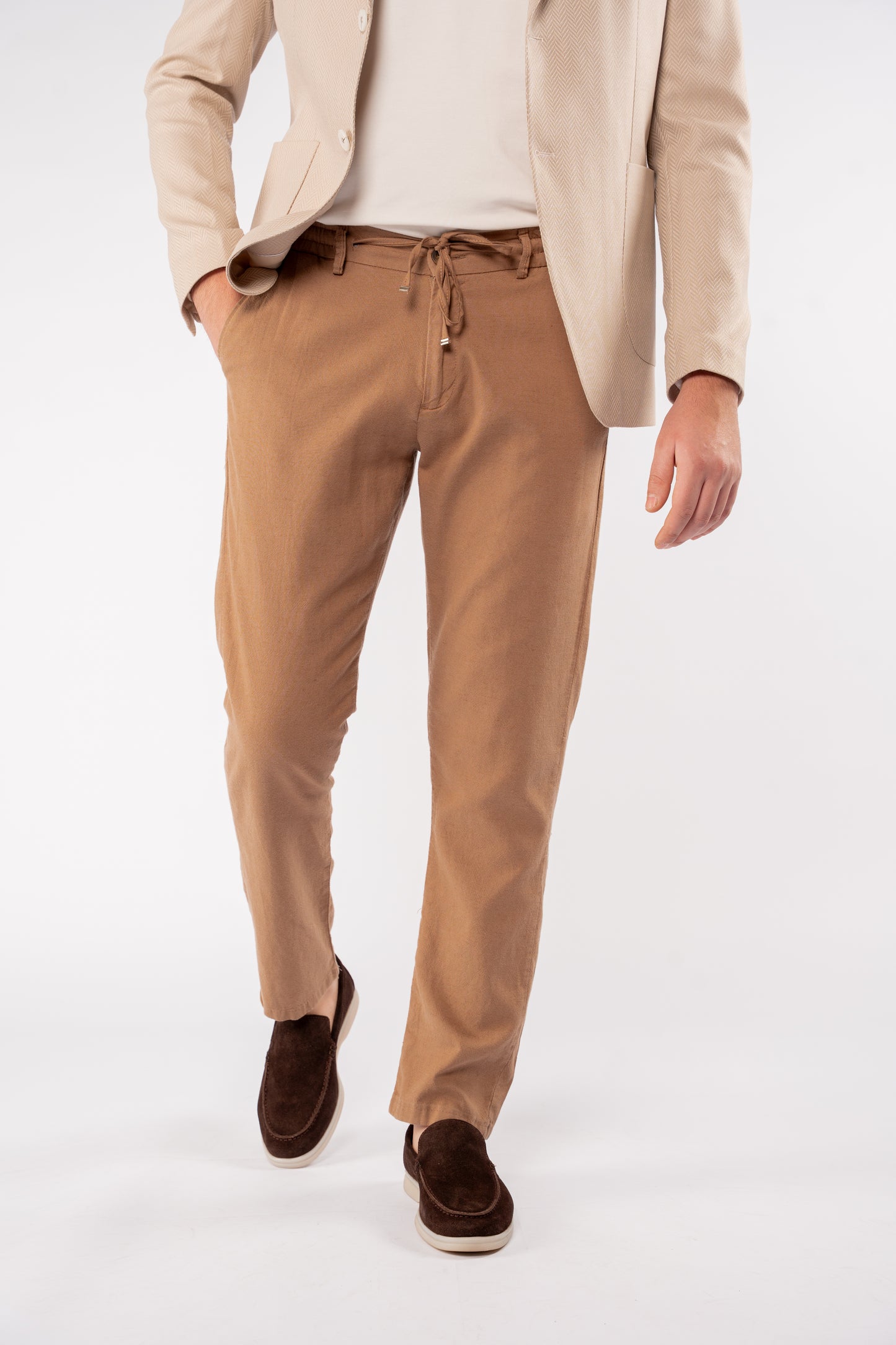 BEIGE ZIGZAG TEXTURE BLAZER