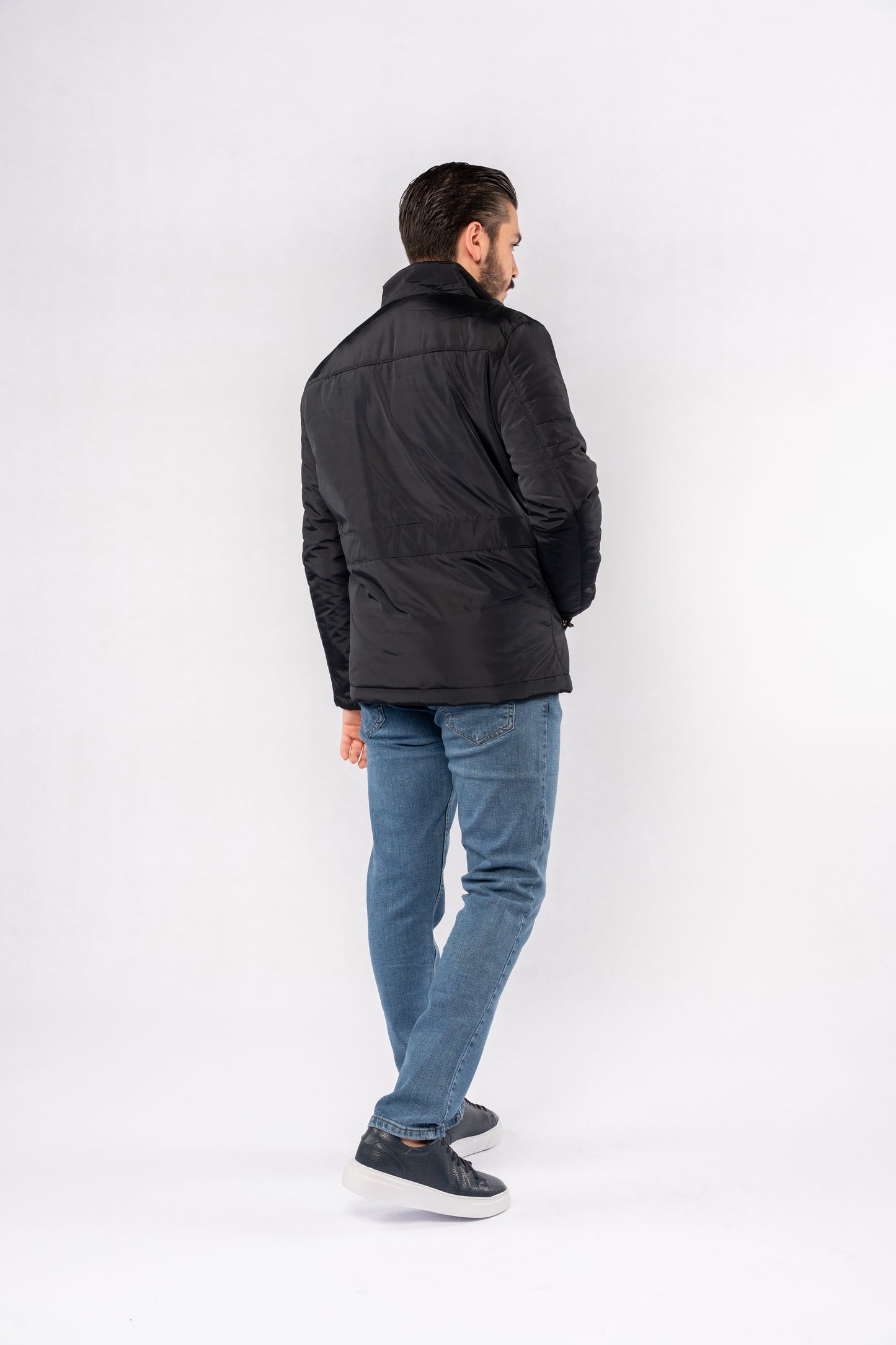 NAVY QUILTED JACKET