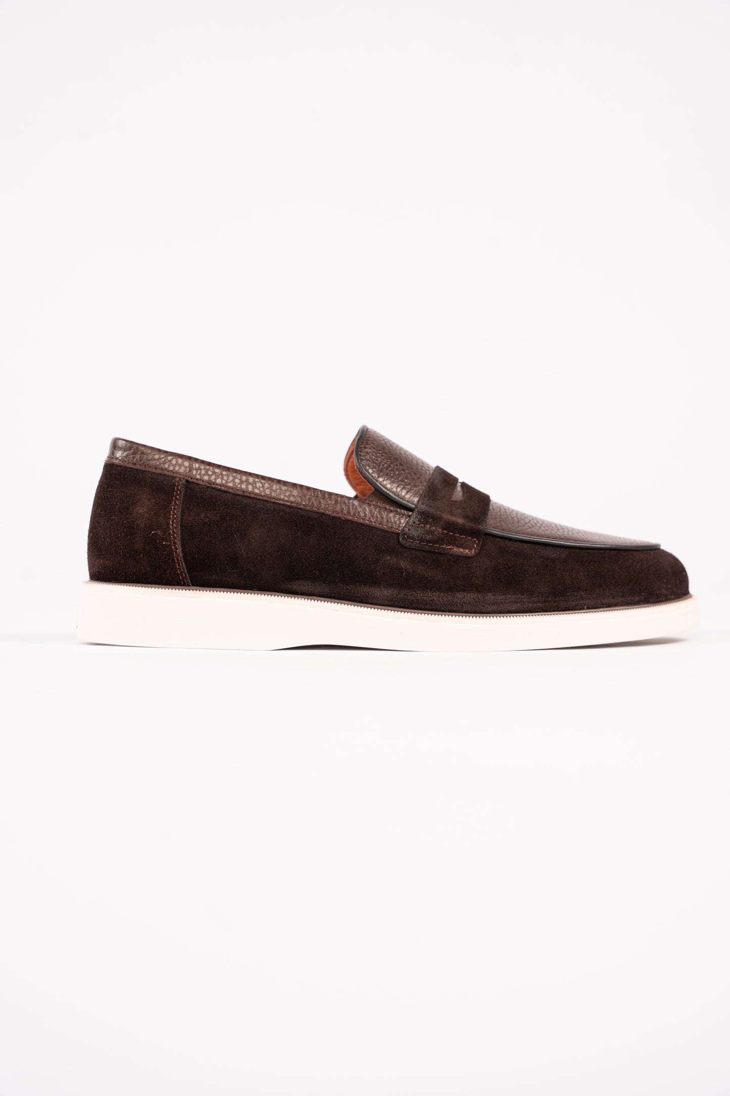 BROWN MIXED PENNY LOAFER