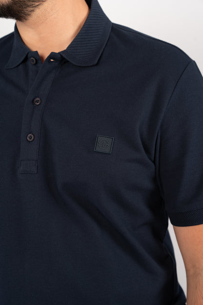 NAVY CASUAL BUTTON POLO