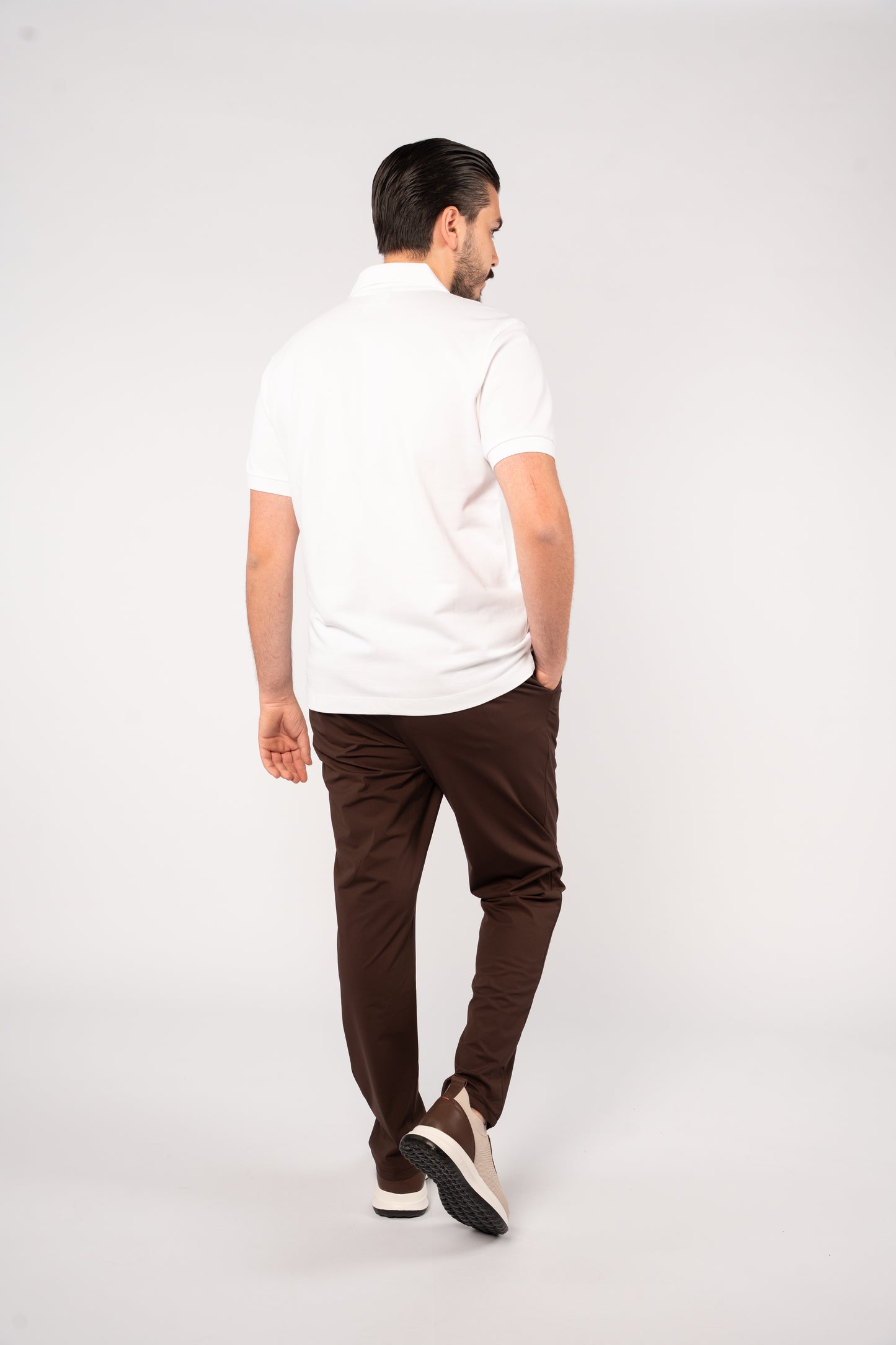 WHITE MINIMAL PALM POLO