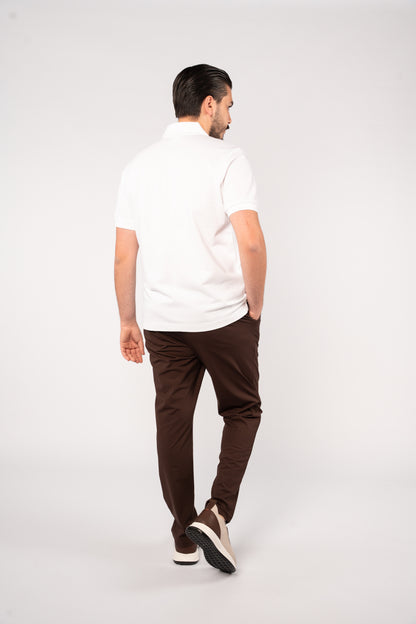 WHITE MINIMAL PALM POLO