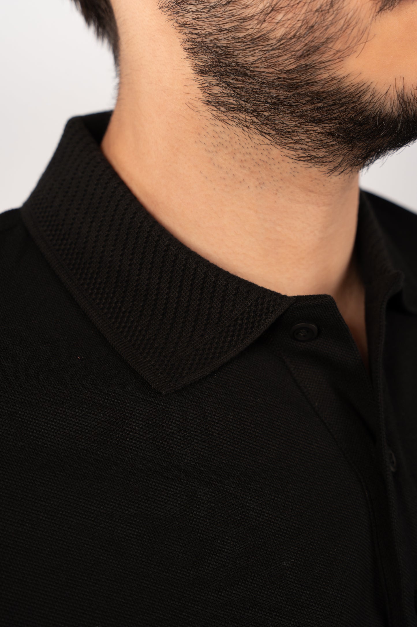 BLACK CASUAL BUTTON POLO
