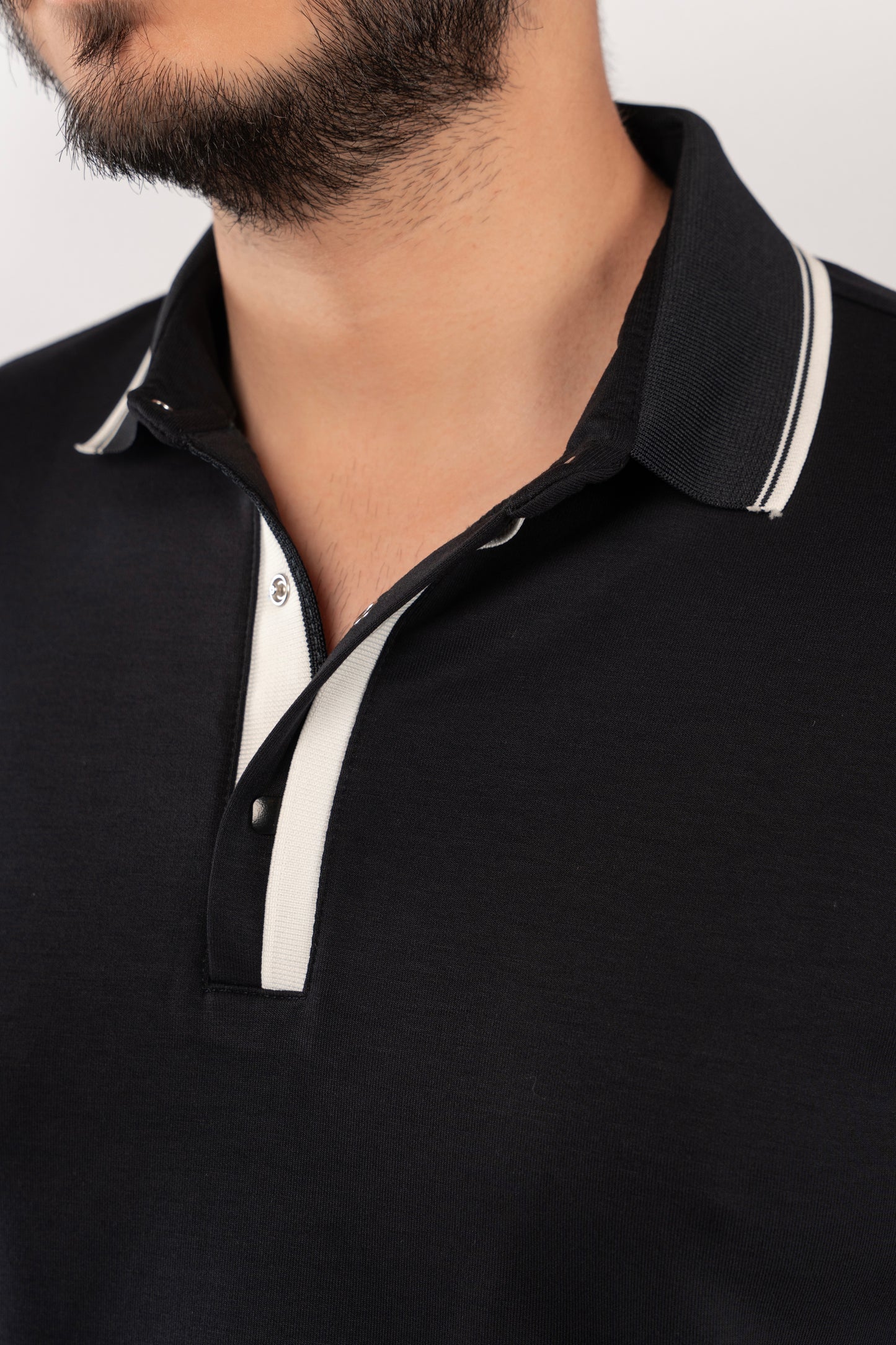 NAVY CLIP BUTTON POLO
