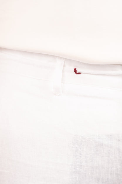 WHITE 100% LINEN TROUSER