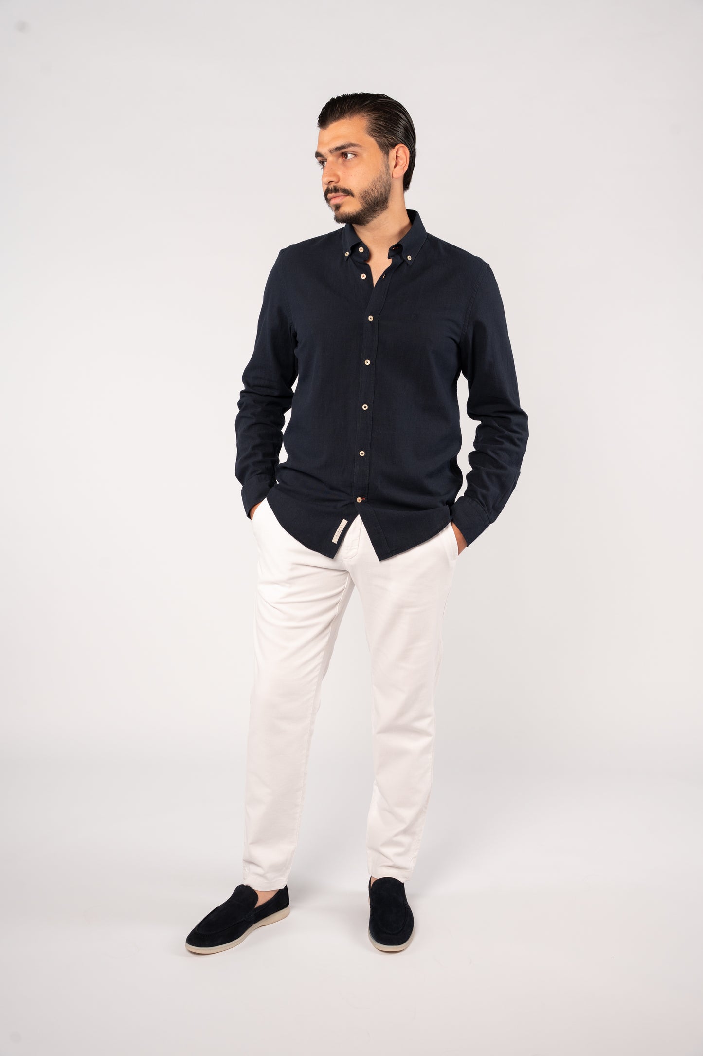 NAVY LINEN SHIRT