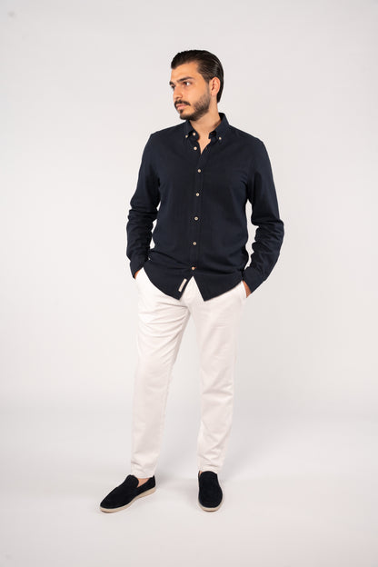 NAVY LINEN SHIRT