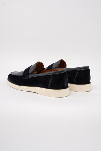 NAVY MIXED PENNY LOAFER