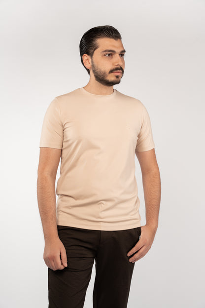 BEIGE CASUAL RAYON TSHIRT