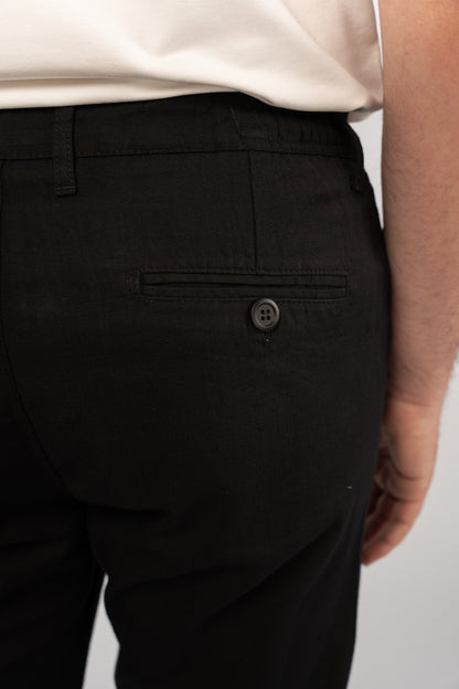 BLACK LINEN TROUSERS