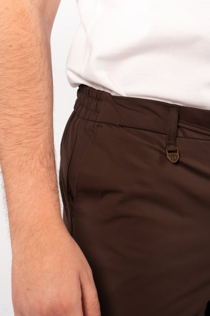BROWN SEMI CASUAL SPANDEX PANT