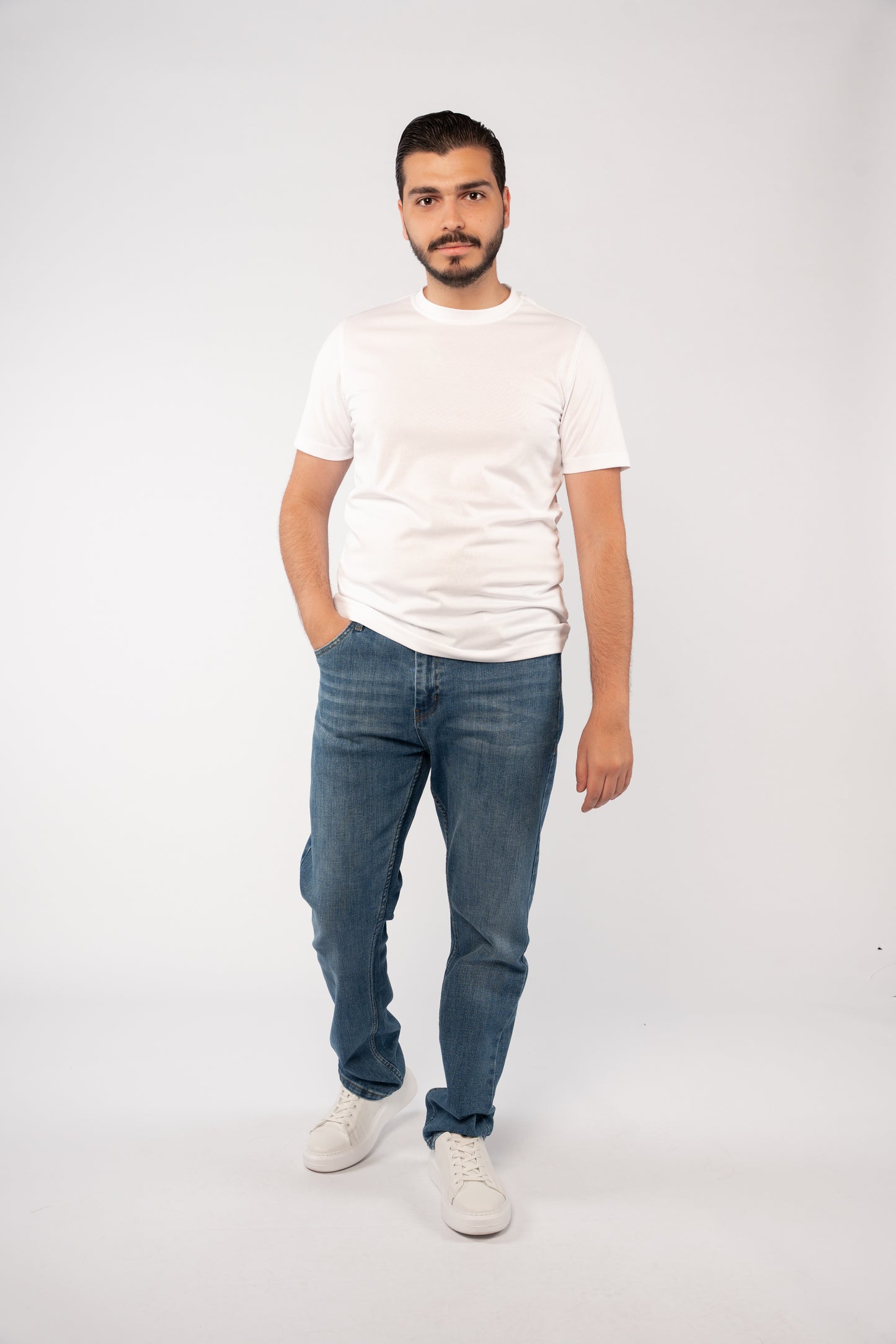 WHITE MERCERIZED TSHIRT