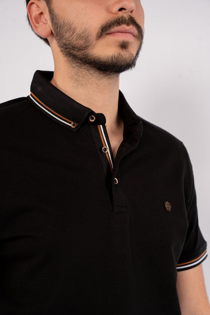 BLACK PIQUET POLO