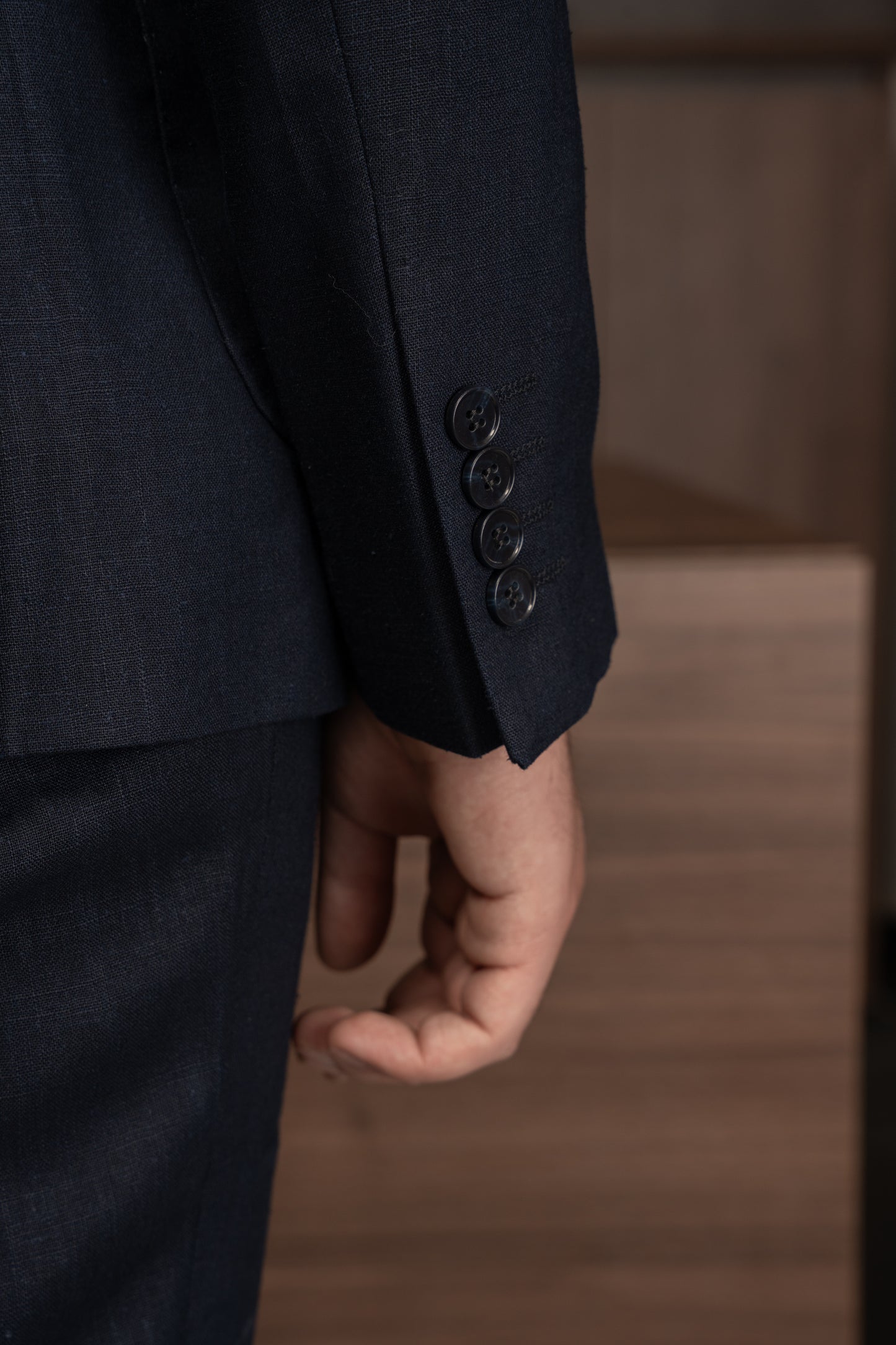 NAVY CASUAL LINEN SUIT