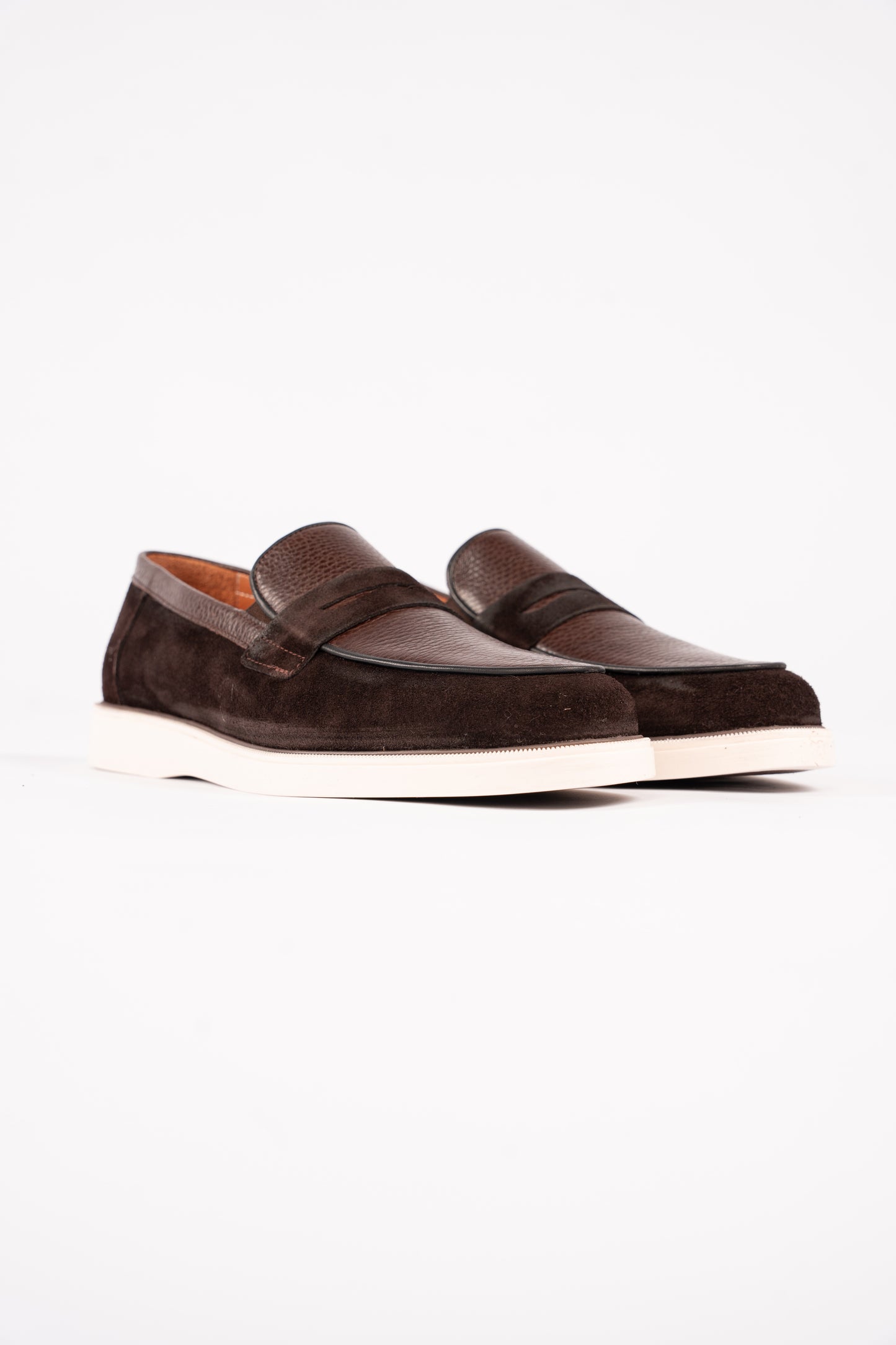 BROWN MIXED PENNY LOAFER