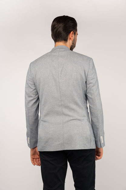 BLUE SEMI LINEN BLAZER