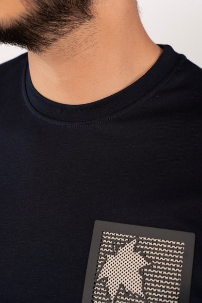 NAVY LEAF TSHIRT