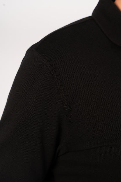 BLACK MINIMAL PALM POLO