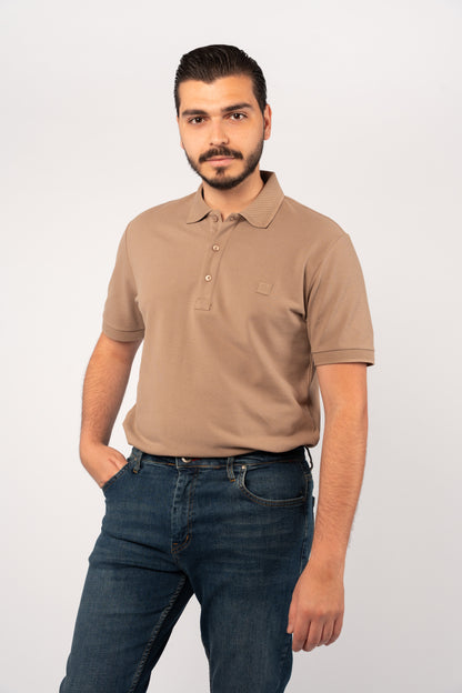BEIGE CASUAL BUTTON POLO