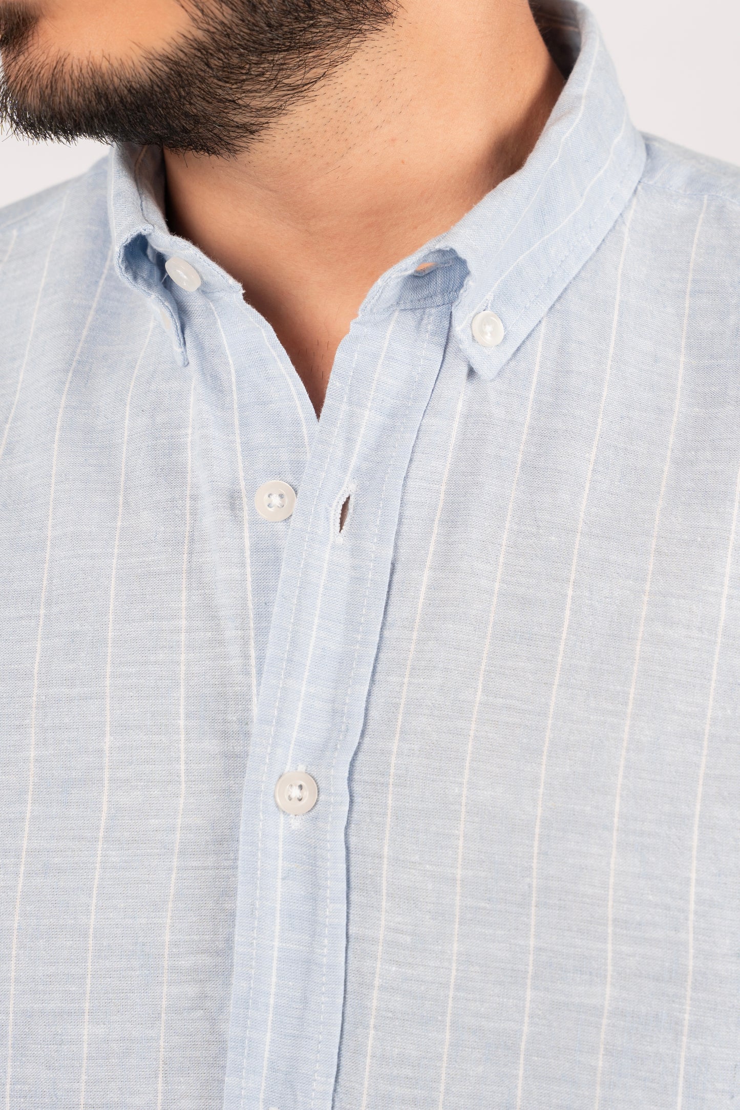 BLUE WHITE LINE LINEN SHIRT