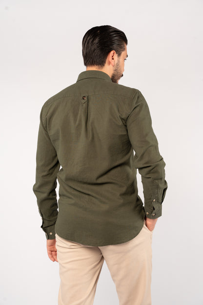 OLIVE LINEN SHIRT