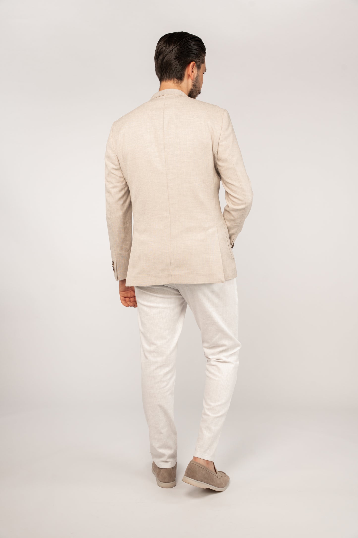 BEIGE SEMI LINEN BLAZER