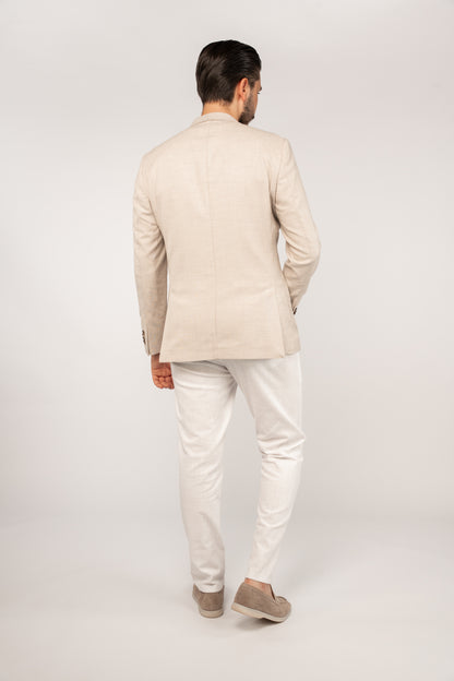 BEIGE SEMI LINEN BLAZER