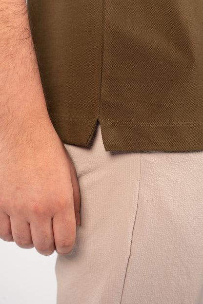 OLIVE MINIMAL PALM POLO