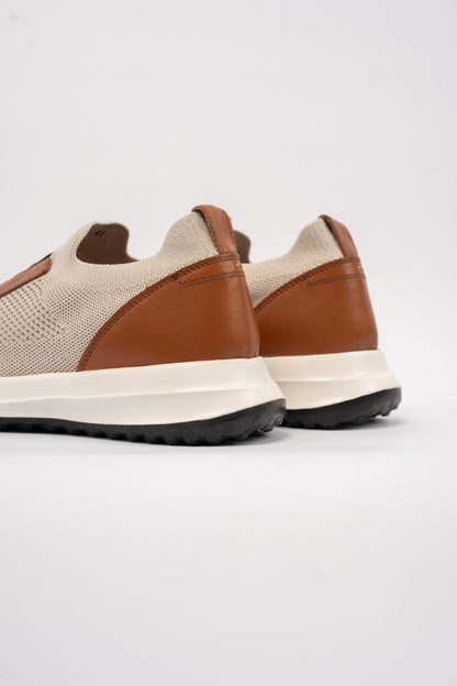 BEIGE CASUAL ELASTIC SNEAKER