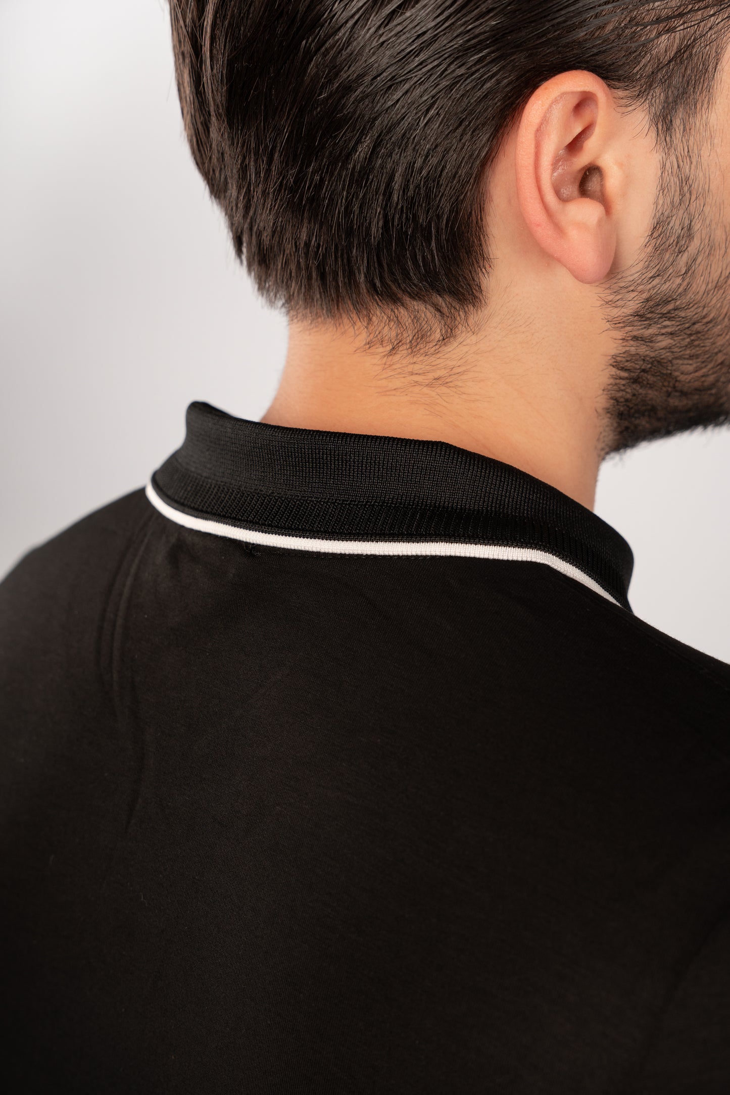 BLACK CASUAL VNECK POLO