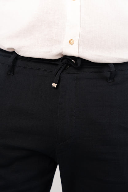 NAVY LINEN TROUSERS