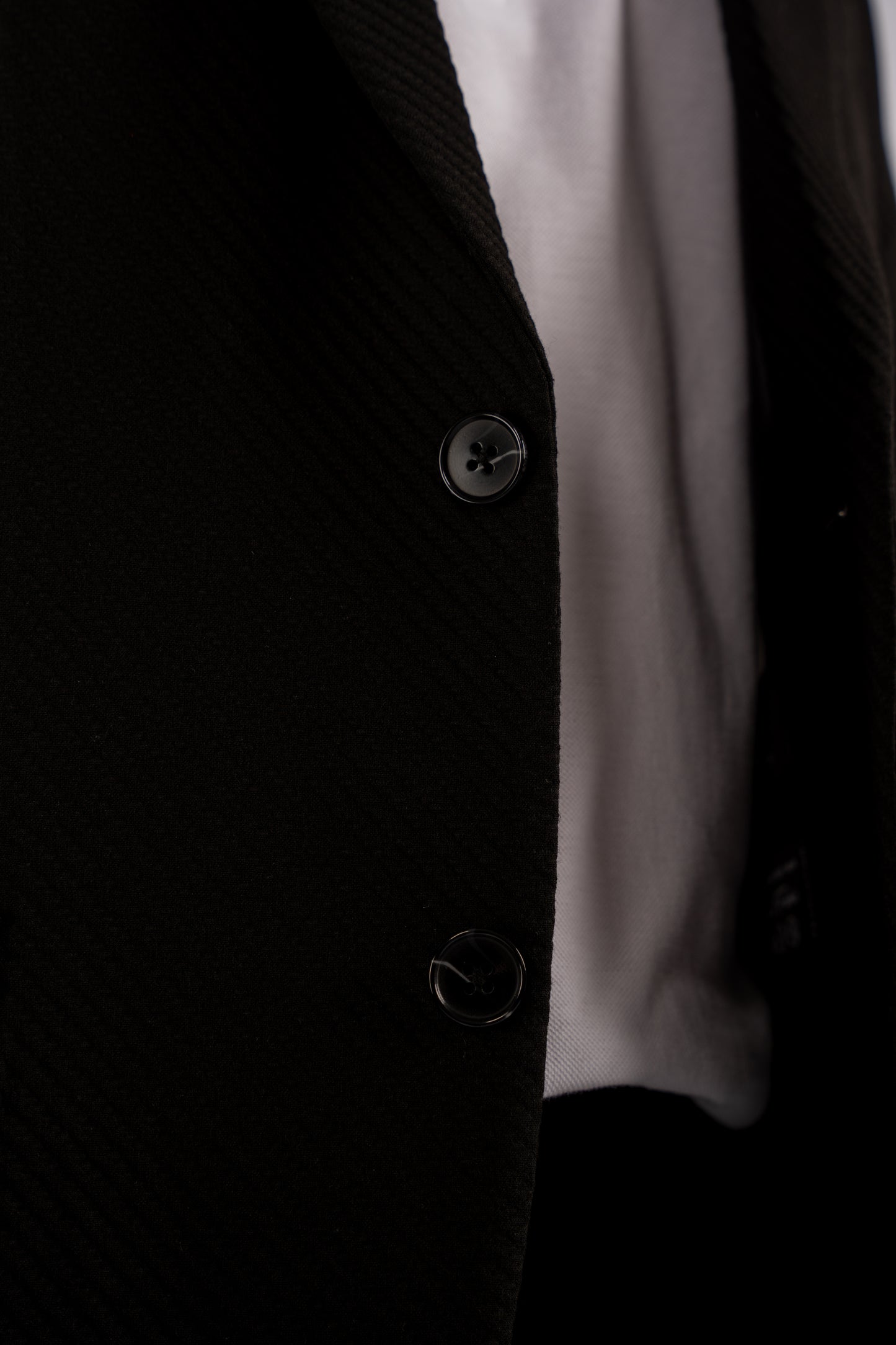 BLACK DIAGONAL TEXTURE BLAZER