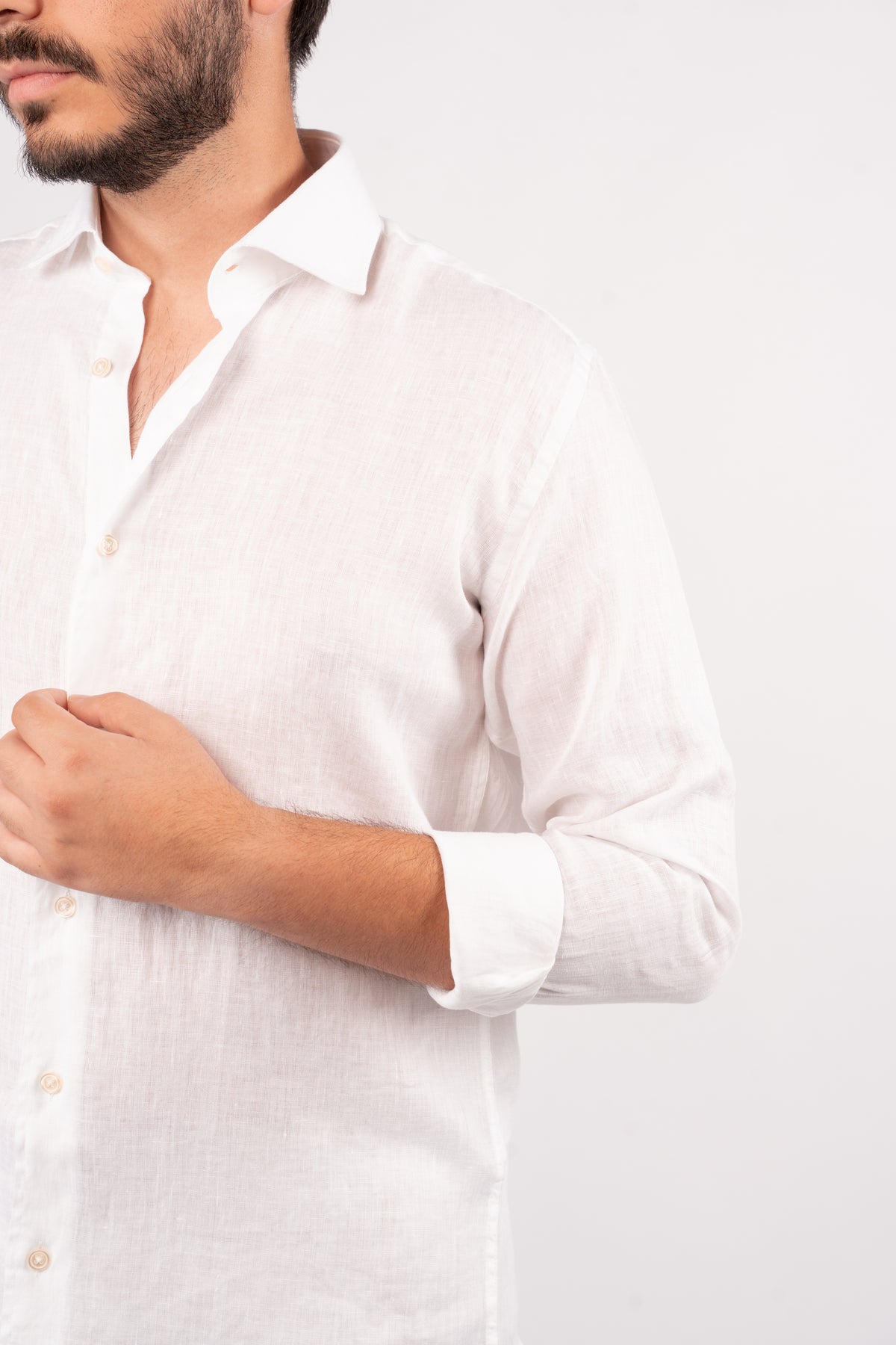 WHITE 100% LINEN SHIRT