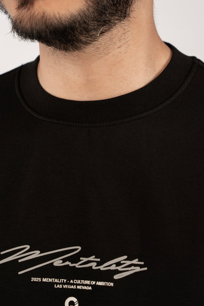 BLACK MENTALITY RELAXED TSHIRT