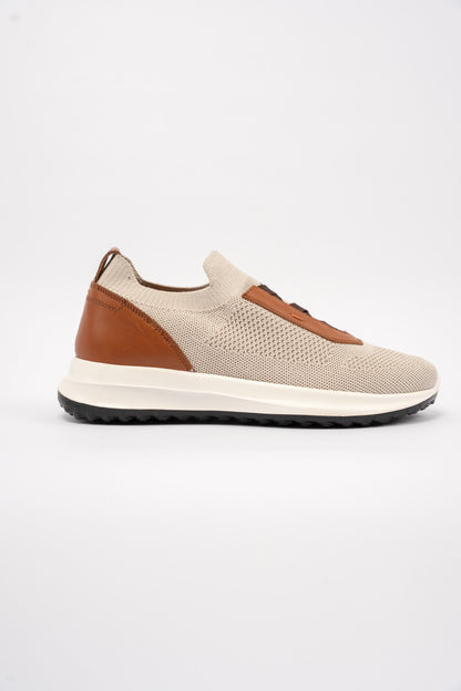 BEIGE CASUAL ELASTIC SNEAKER