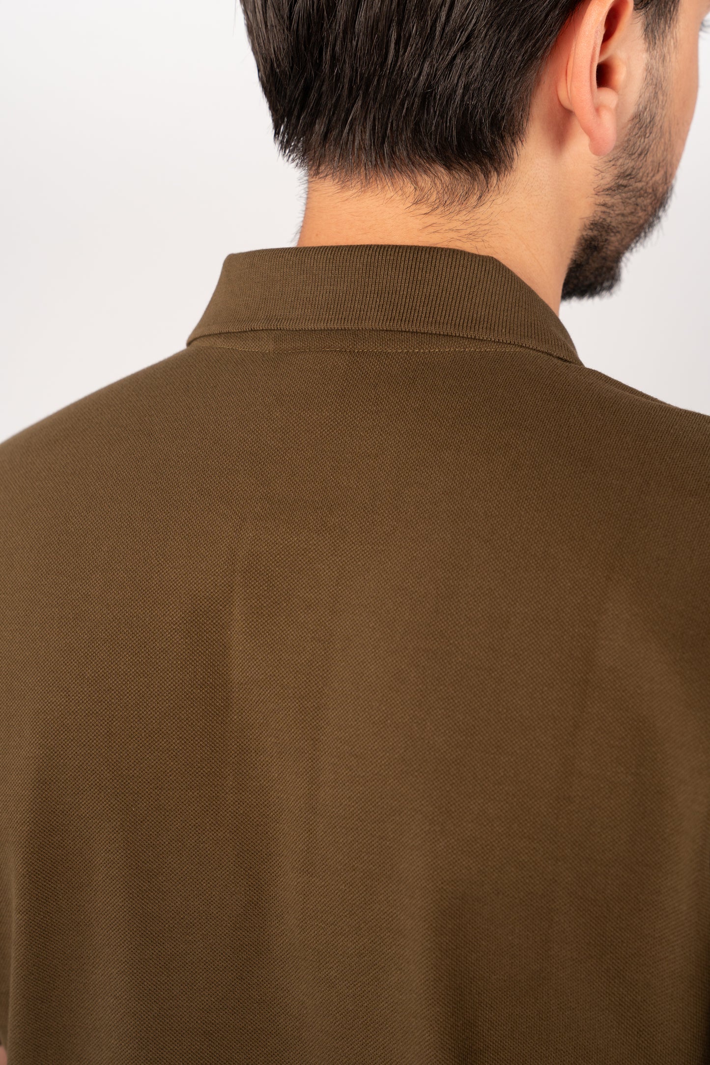 OLIVE CASUAL BUTTON POLO