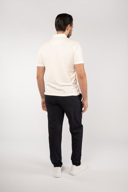 WHITE CLIP BUTTON RAYON POLO
