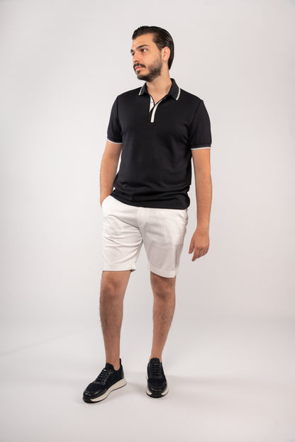 NAVY CLIP BUTTON POLO