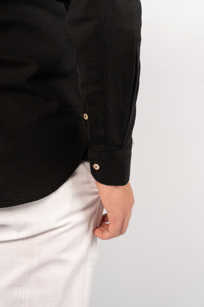 BLACK LINEN SHIRT