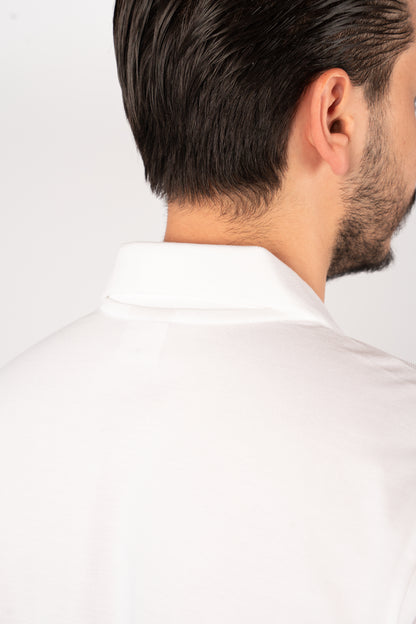 WHITE MINIMAL PALM POLO